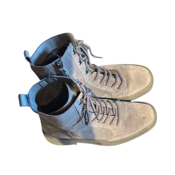 Sam Edelman Leather Gray combat boots EU39 lace up front side zipper women’s 8-9 - Picture 5 of 11